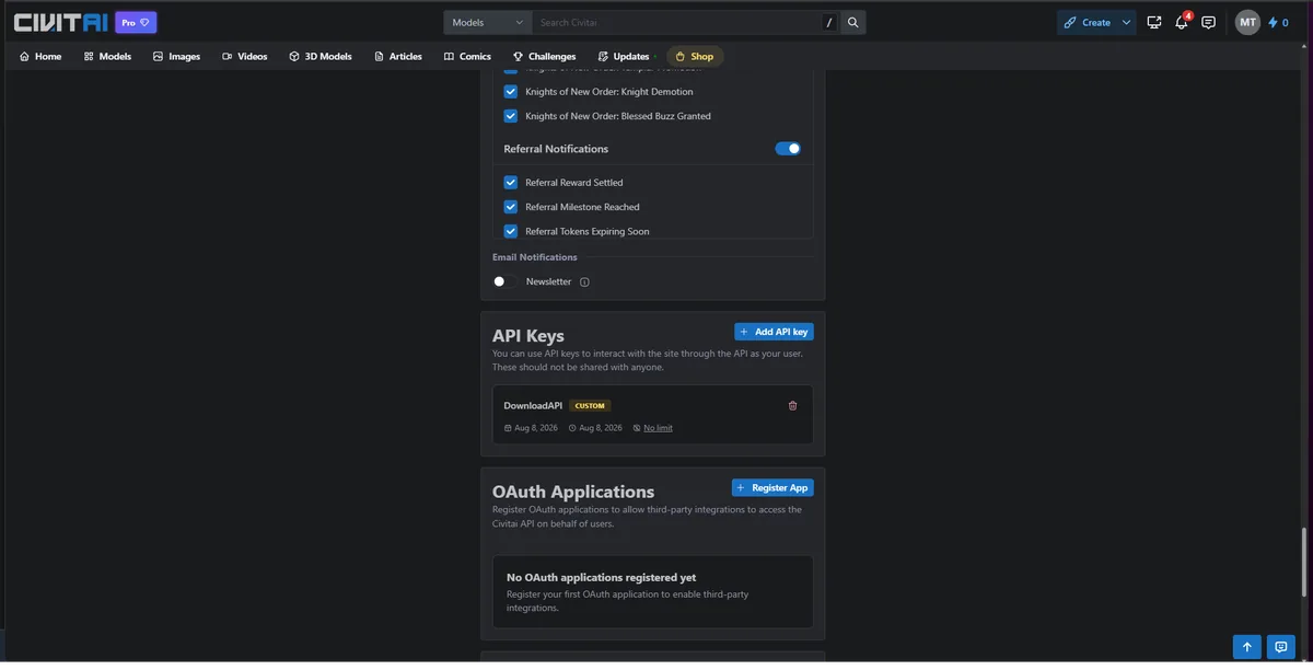 8-2 CivitaiのAPI Keys欄　／　1936×988px