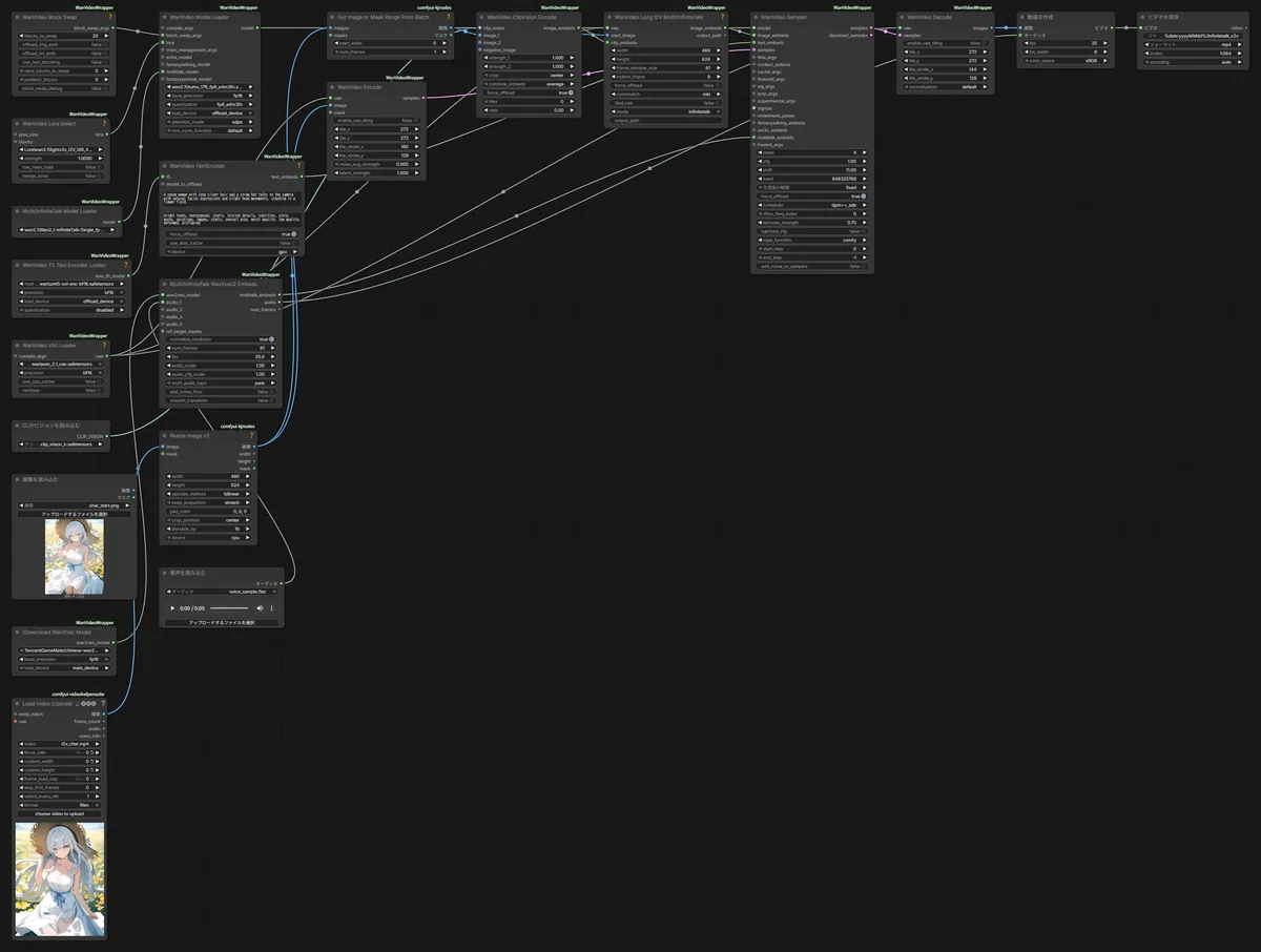 infinitetalk_v2v.json のワークフロー画面